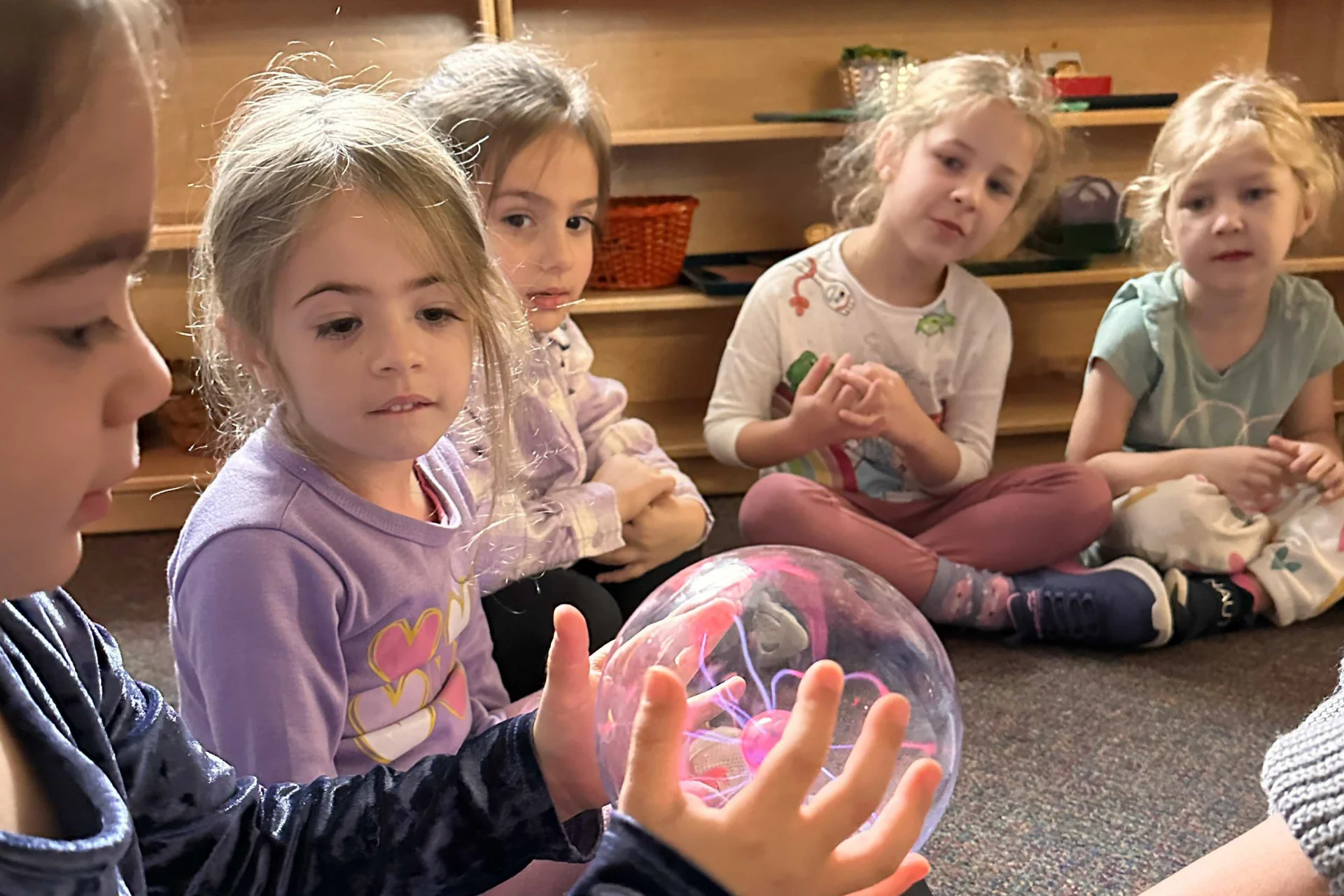 kids having fun at their prek science class